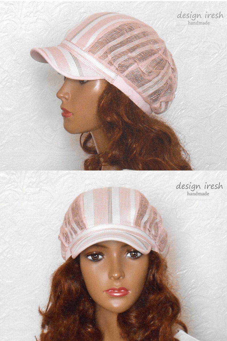 Summer Pink Cap Women's Newsboy Cap Linen Pink Hat Etsy