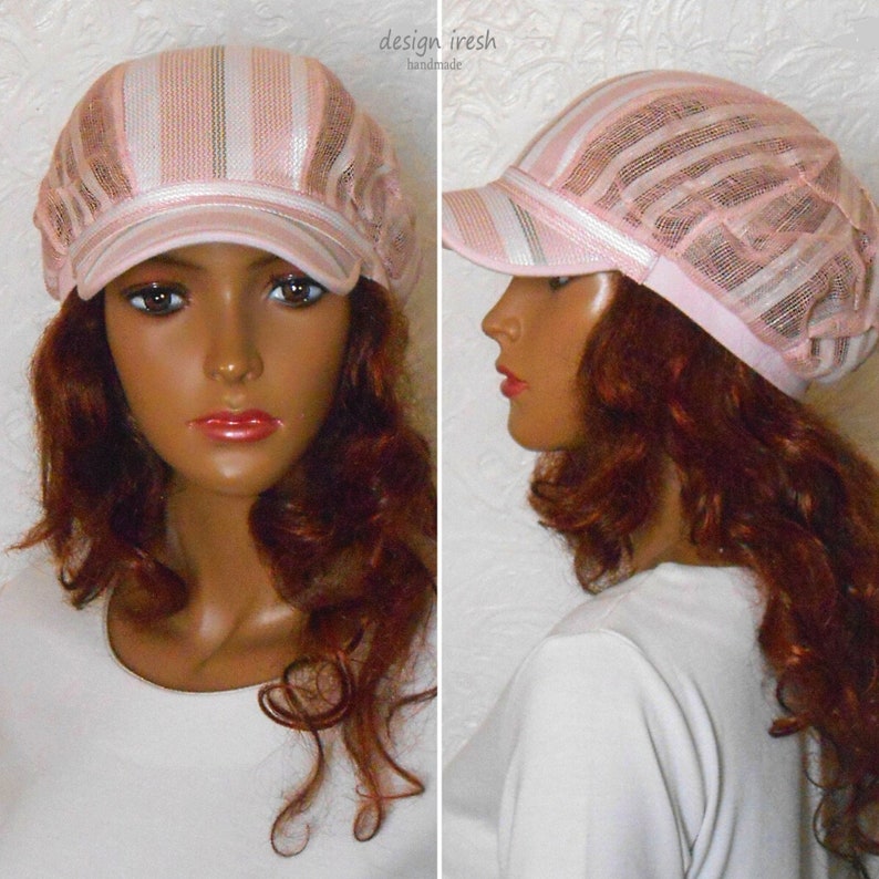 Summer Pink Cap Women's Newsboy Cap Linen Pink Hat Etsy