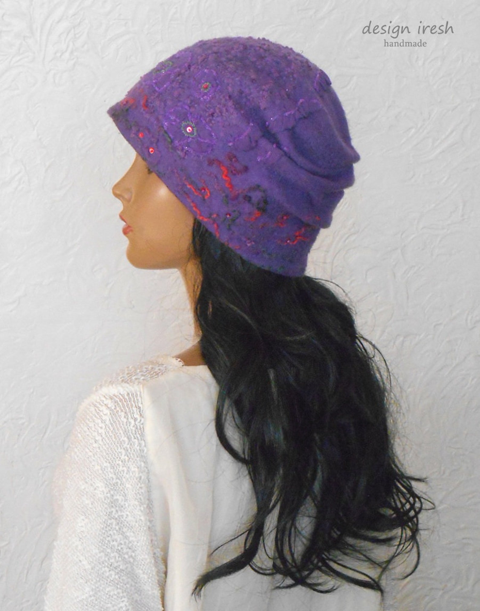 Purple Winter Hat Violet Beanie Women's Felted Hat Etsy