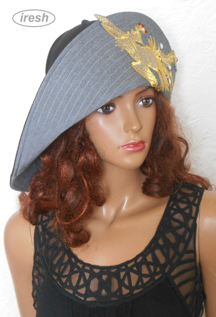 Gray Womens Summer Hat Linen Hat Gray Black Hat Foldable Etsy