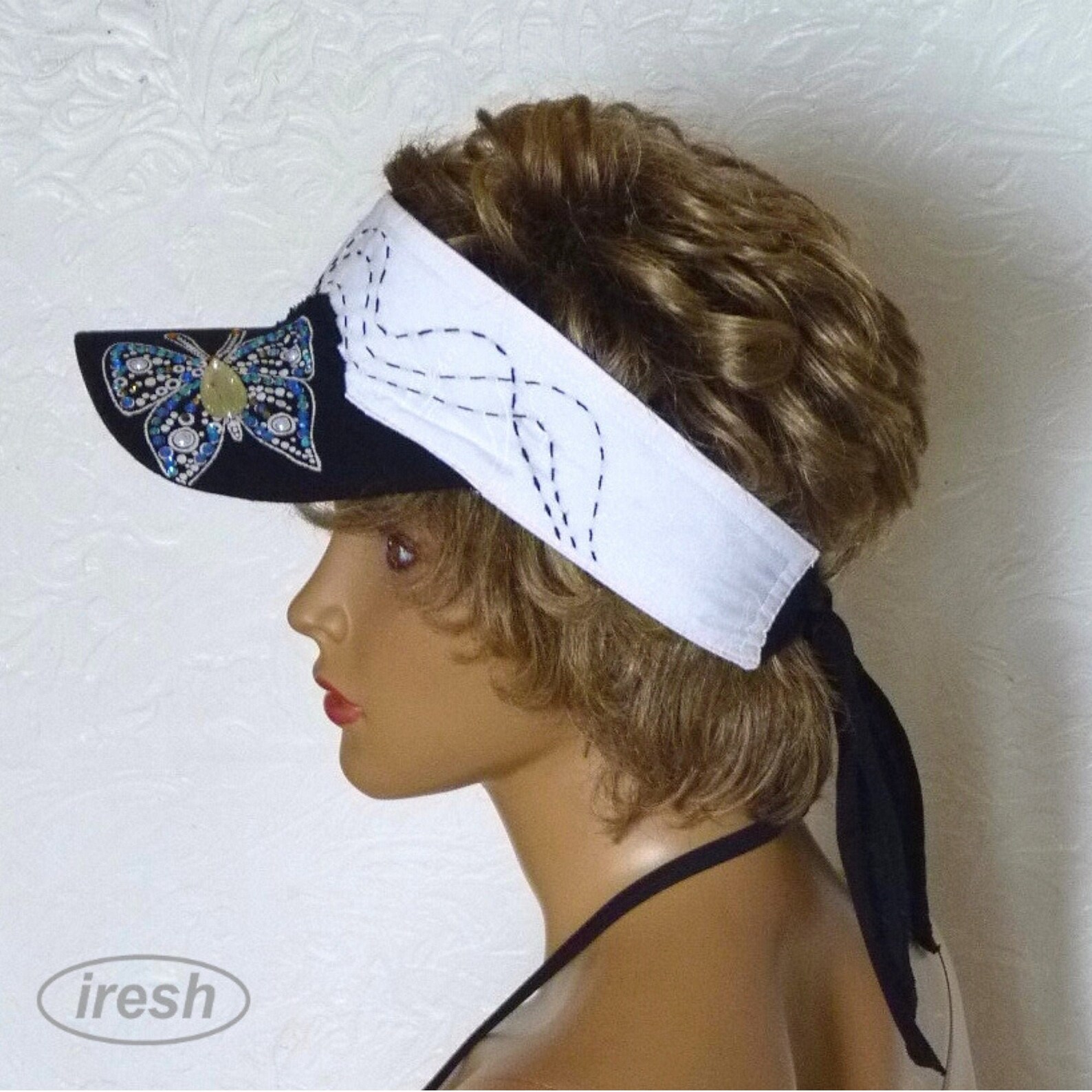 Black Sun Visor Women's Sun Visor Beach Visor White Etsy