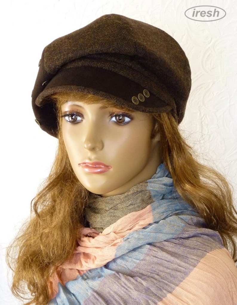 Brown Winter Newsboy Cap Women's Brown Cap Warm Newsboy Etsy