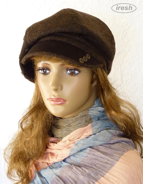 Brown Winter Newsboy Cap Women's Brown Cap Warm Newsboy Etsy