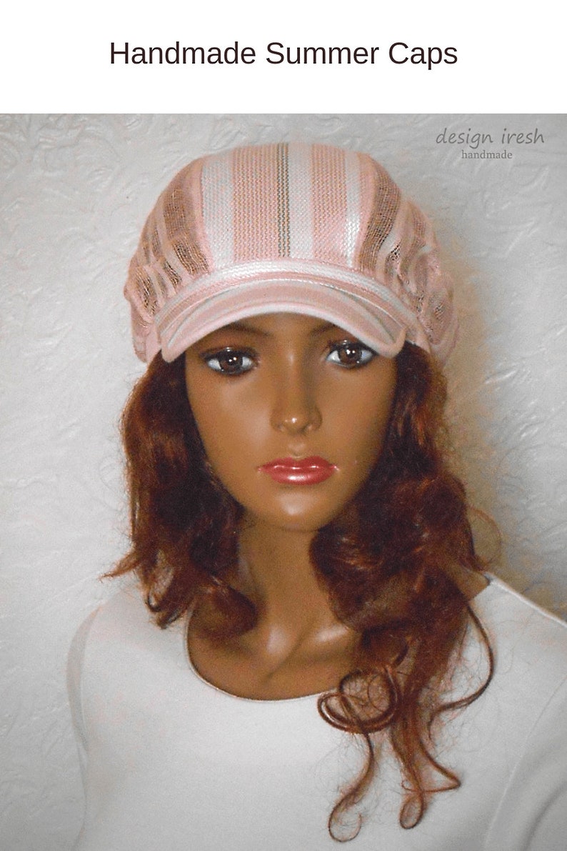 Summer Pink Cap Women's Newsboy Cap Linen Pink Hat Etsy
