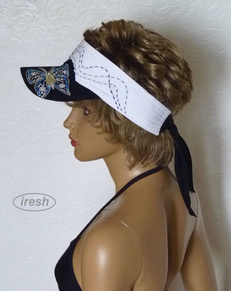 Black Sun Visor Women's Sun Visor Beach Visor White Etsy
