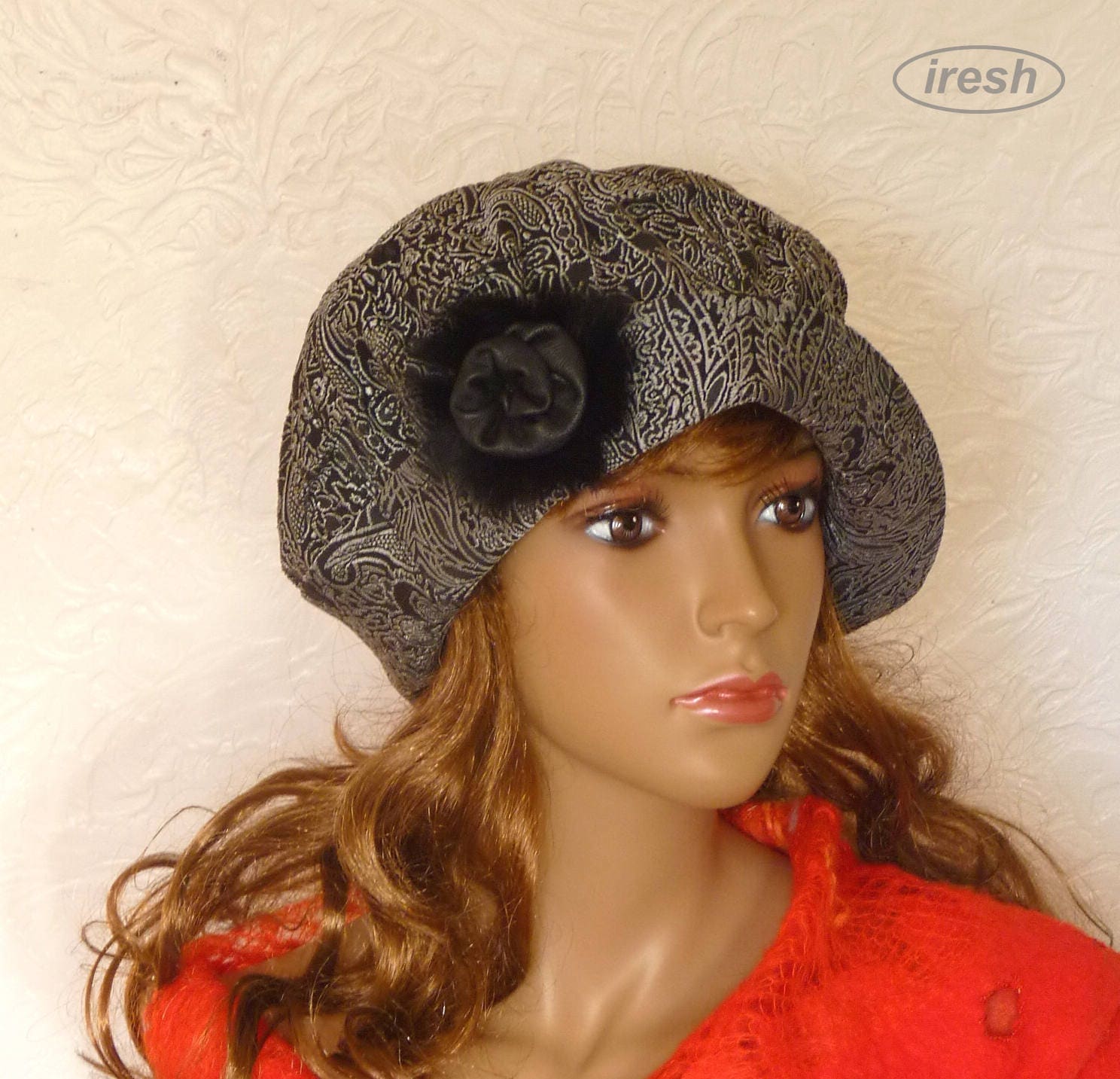 Women's Gray Beret Women's Winter Hat Warm Hat Etsy