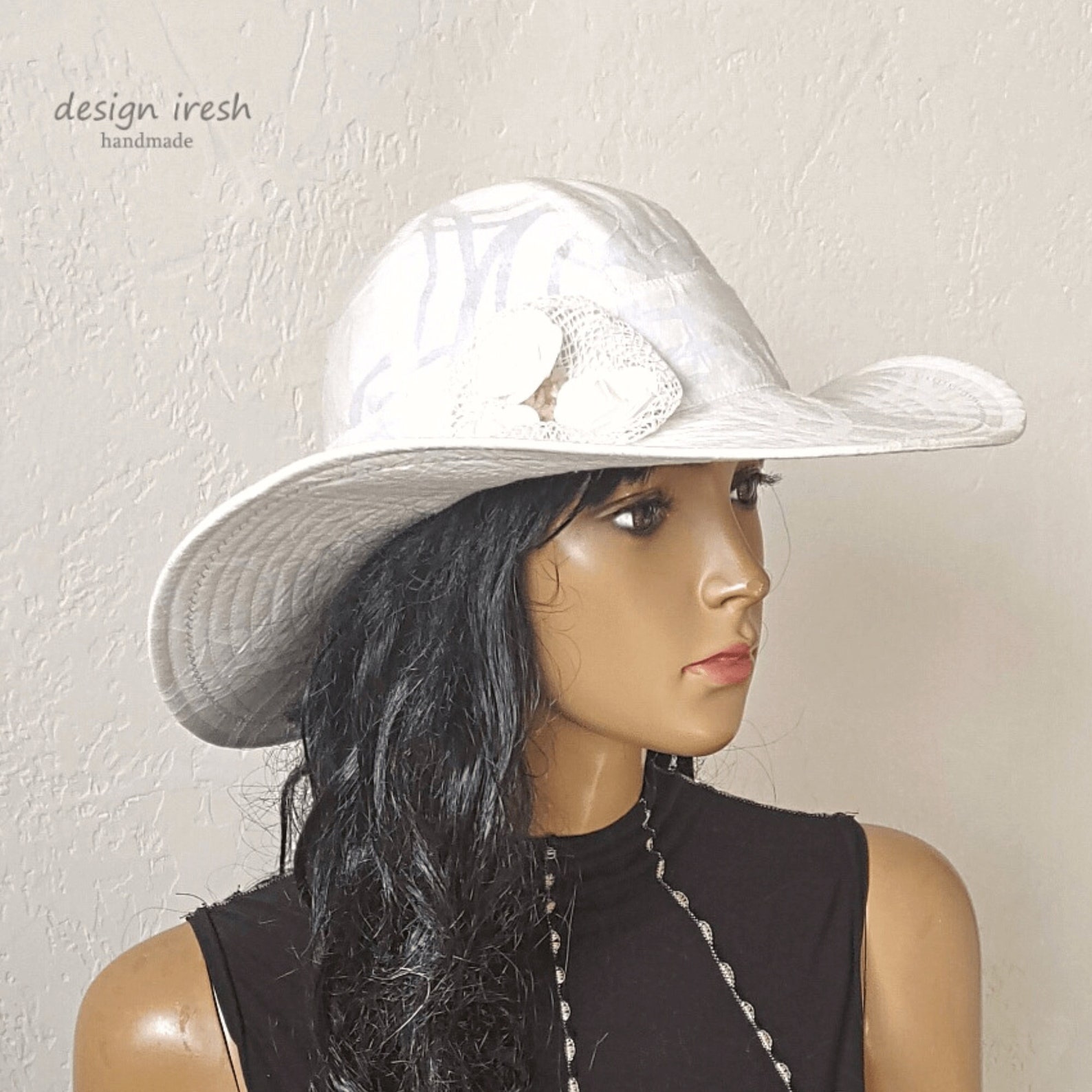 White Summer Hats Women's Cotton Hat White Cotton Summer Etsy