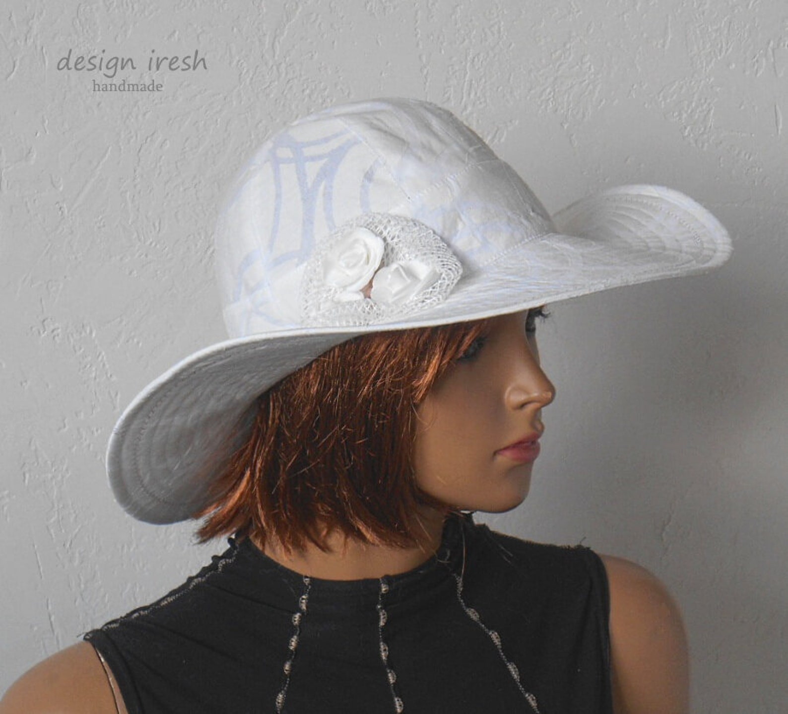 White Summer Hats Women's Cotton Hat White Cotton Summer Etsy