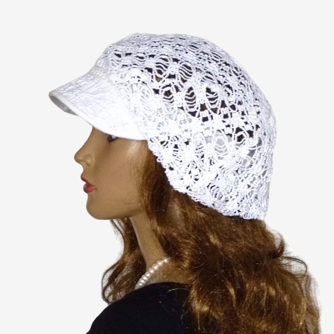 White Lace Newsboy Hat, Women Summer Cap - Etsy