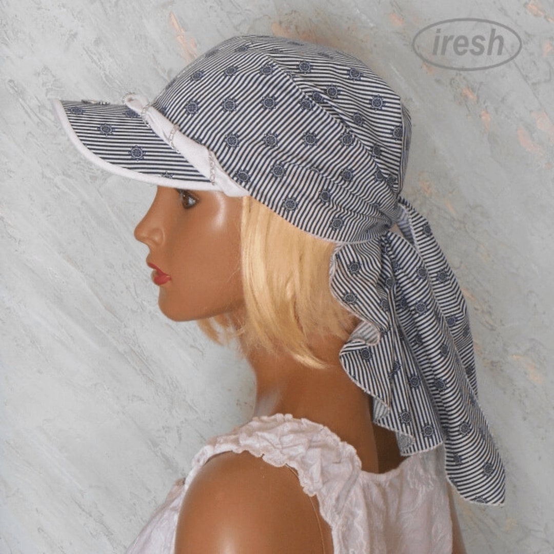 Summer Bandana Sun Visor Nautical Style Summer Hat Etsy