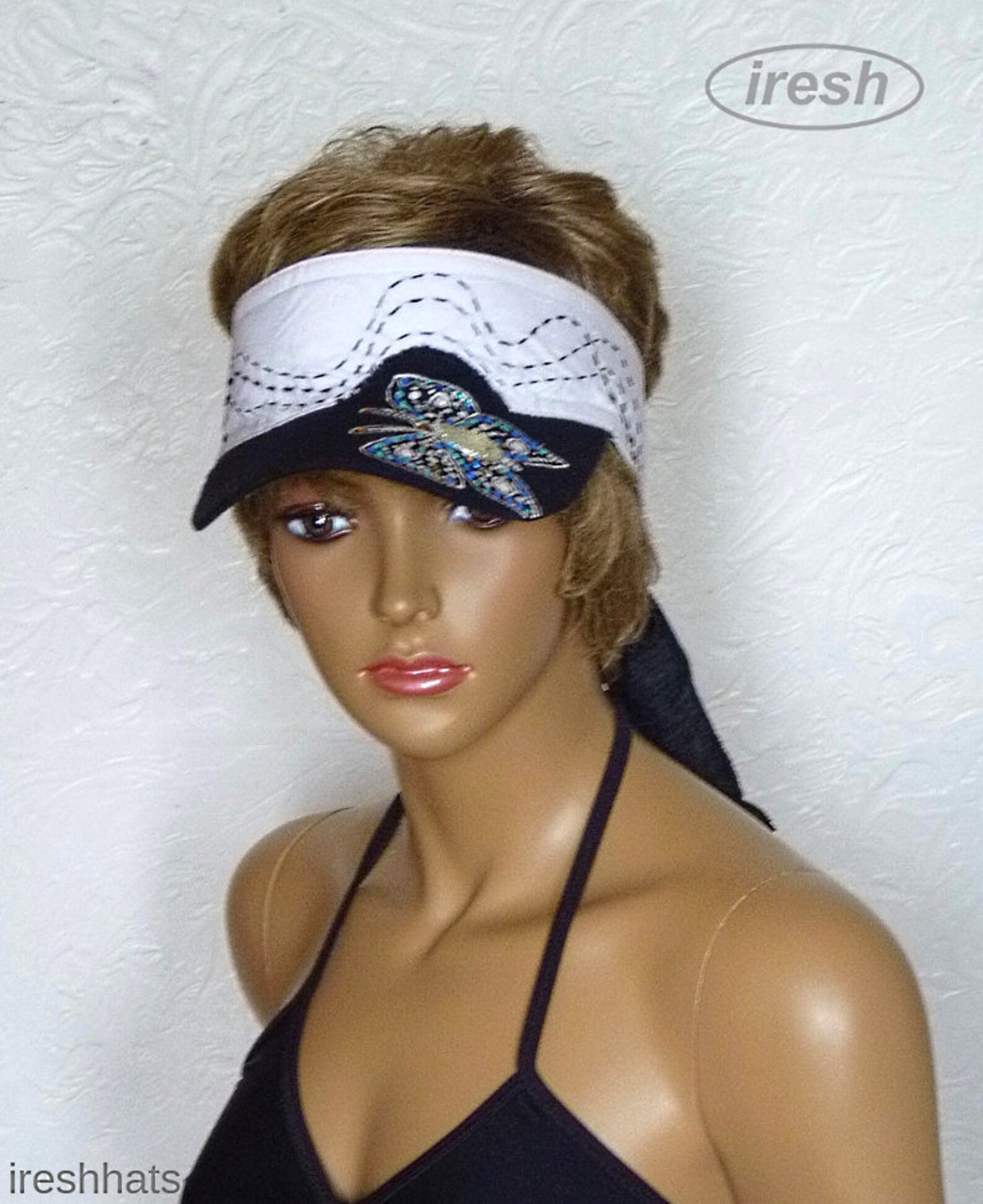 Black Sun Visor Women's Sun Visor Beach Visor White Etsy