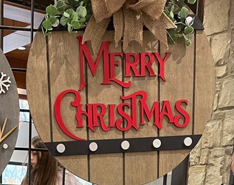 Merry Christmas Barrel Door Hanger