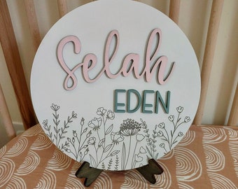 Boho Nursery Sign | Baby Name Sign