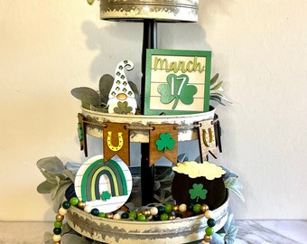 Shamrock St. Patty’s Day Decor | St. Patrick’s Day Gnome | Mini signs | Hutch decor