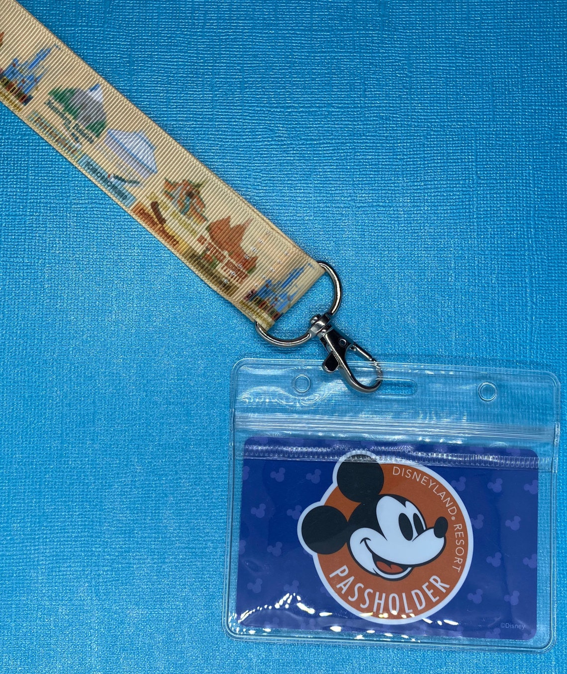 Disneyland Lands/Attractions Single Sided Lanyard with Silver Etsy