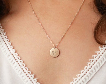 Bird Necklace, Engravable Jewelry, Minimalist Style, C-NDv13-03