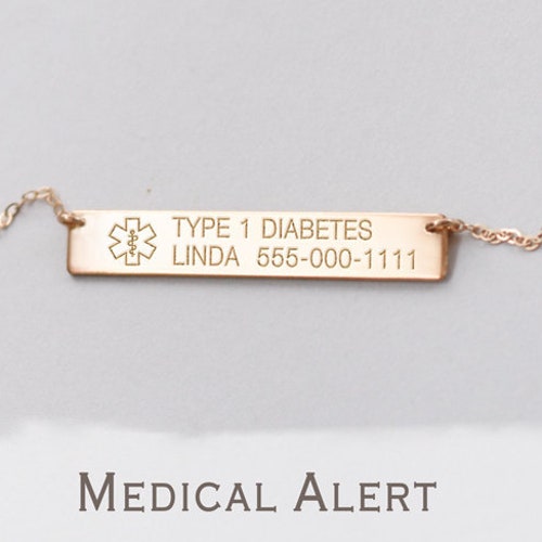 Medical Alert Necklace Custom Medical ID Etsy