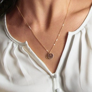 Initial and Birthdate Necklace, Family Initial, Family Tree, Kids Name Necklace, Gift for Mom, Sterling Silver, Gold, Rose • NDv13m-02
