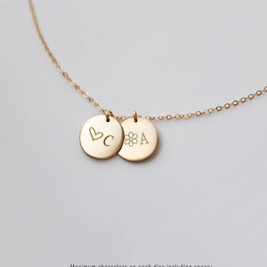 Family Initials Name Necklace, Engravable Jewelry, Minimalist Style, C-NDv13m-01