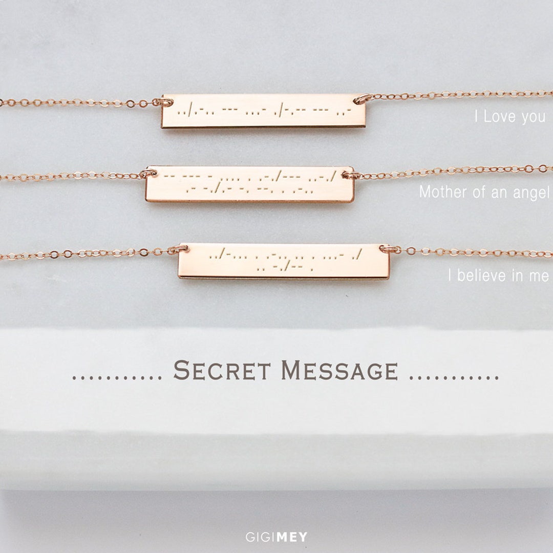 Morse Code Bar Necklace, Secret Message Jewelry, Hidden Message Gift ...