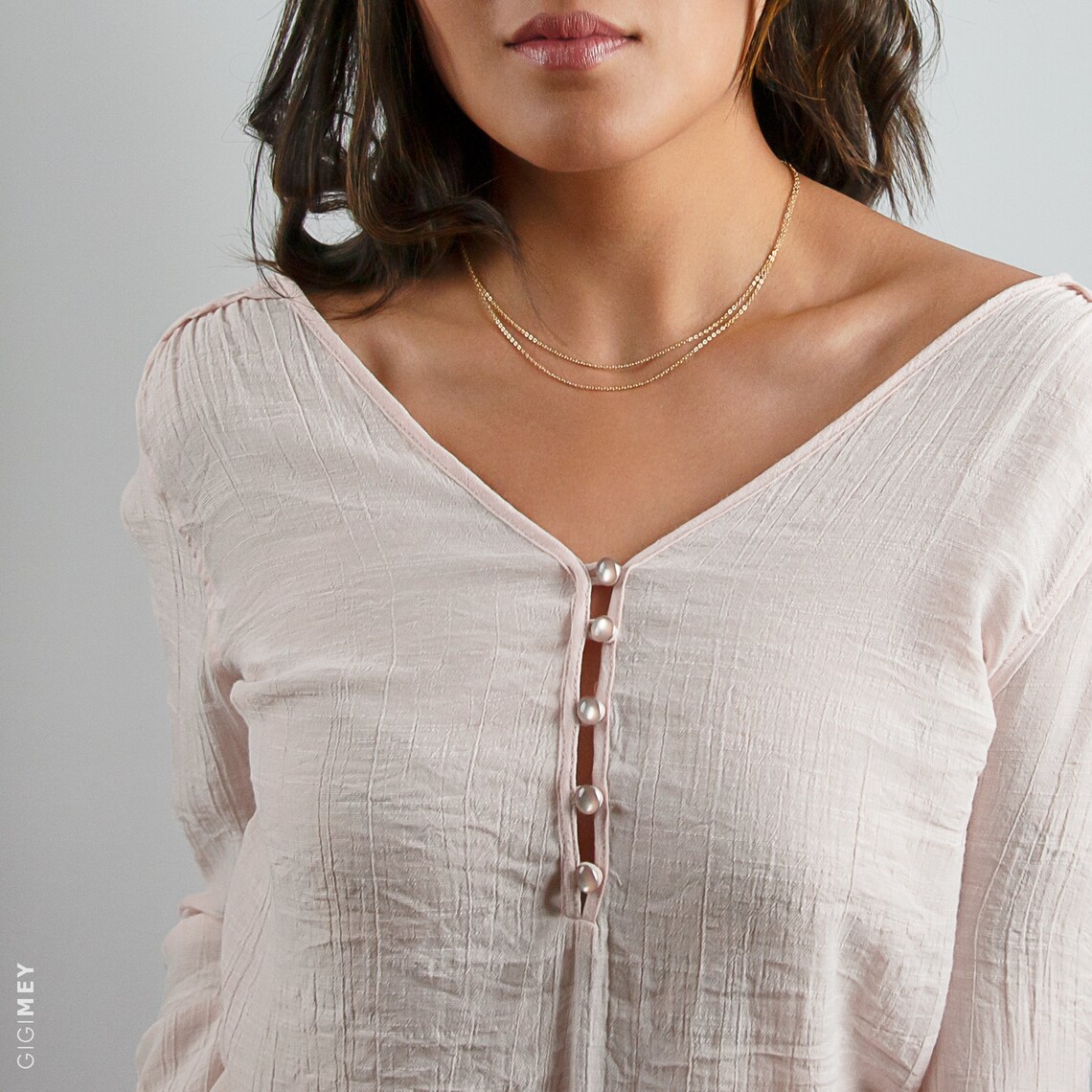 Double Strand Chain Necklace Dainty Layered Style Simple Etsy UK