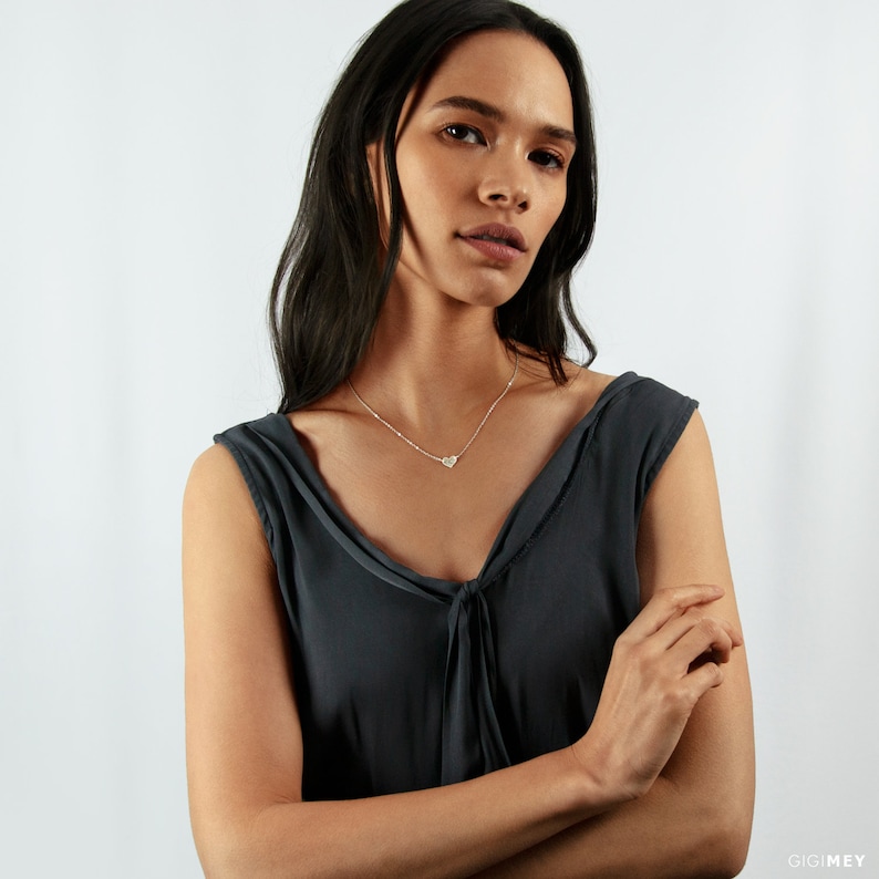 Valentines Necklace Personalized Heart Necklace Gold Fill Etsy