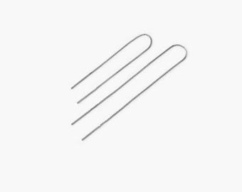Simple Long Ear Threader, Stud Earring, Minimalist Style NOBKG