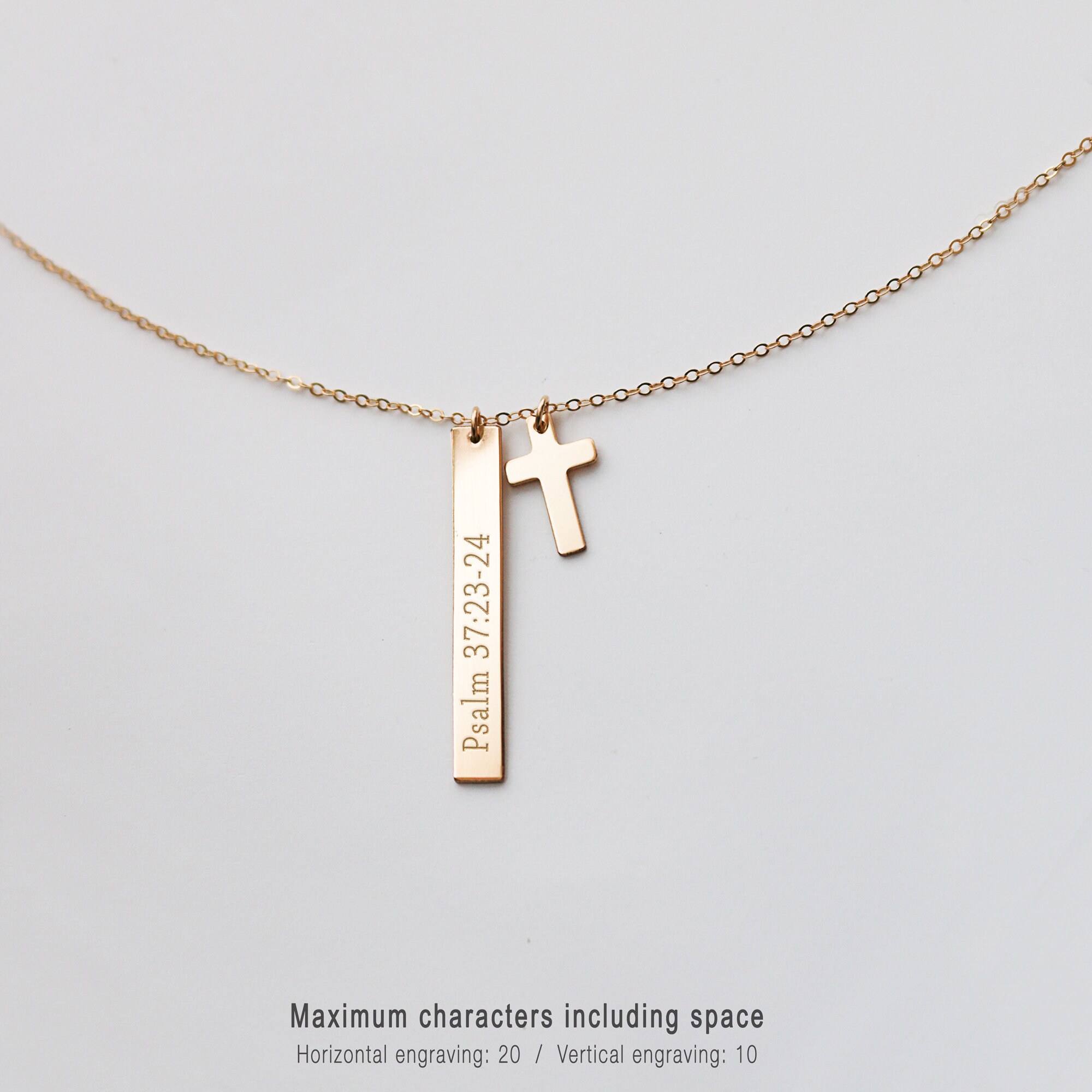 Bible Verse Necklace With Cross Charm Gift for Her Best Etsy
