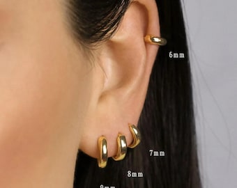 Thick Hoop, Huggies Earring, Minimalist Style, C-SH326 SH327 SH328 SH329