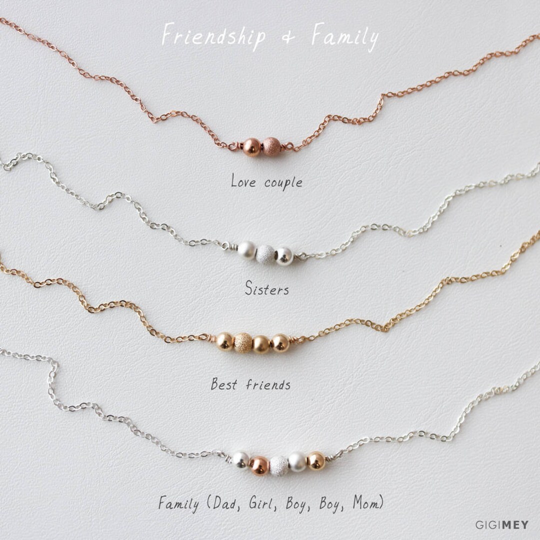 Dainty Bead Necklace Delicate Circle Necklace Simple Etsy