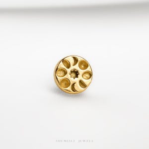 a close up of a button on a white surface
