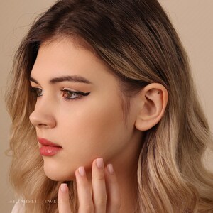 Emerald Stud, Threadless Flat Back Earring, Minimalist Style, C-SS507 SS508 SS509 SS510 image 4