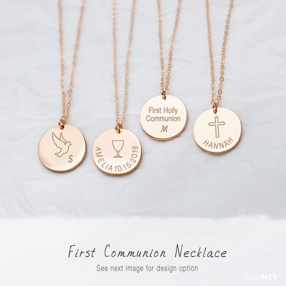 First Communion Necklace Confirmation Necklace Personalized Gift