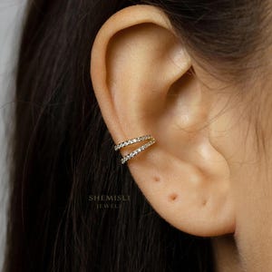 Double Lined Ear Cuff, Conch Earring, Minimalist Style, C-SF024