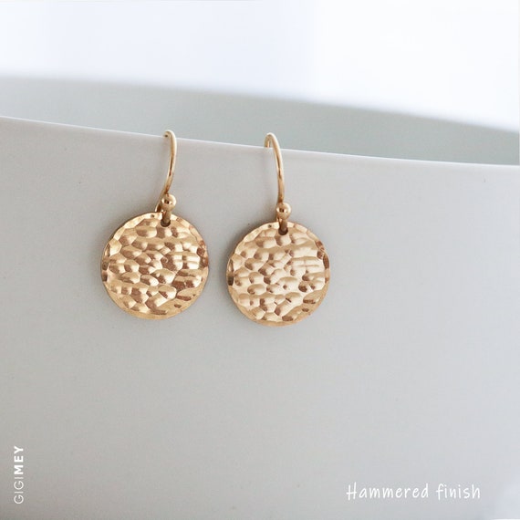 hammered disk earrings