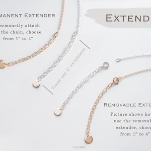 Extender for your necklace or bracelet, added on adjustable length, Gold filled or Sterling silver, 1" to 4" • CEXT