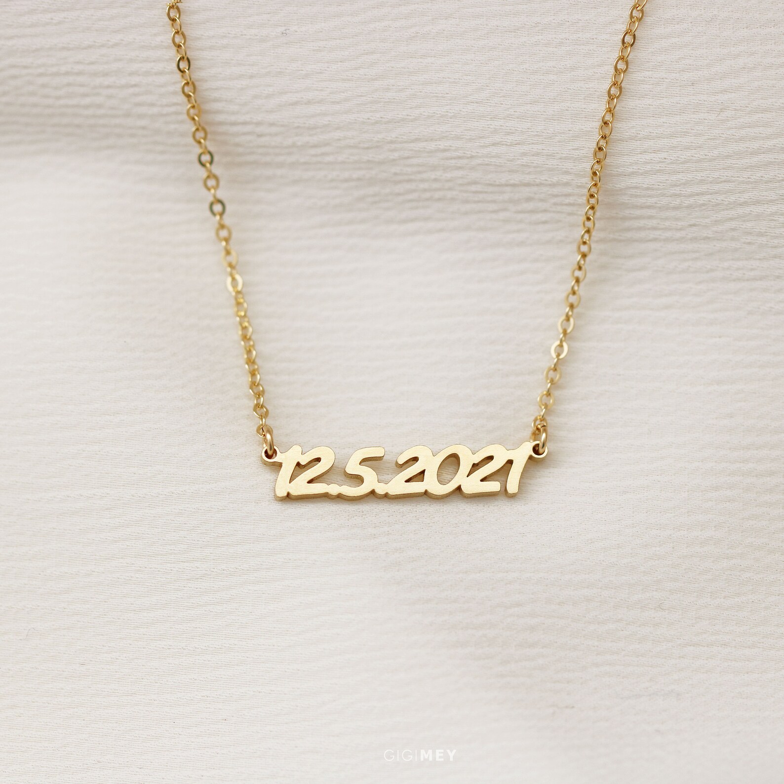 Date Necklace Custom Engraved With Important Dates Birthday Etsy