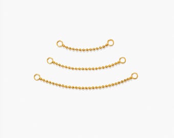 May include: Three gold-coloured chain connectors with small ball beads and circular loops at each end. The connectors are arranged in a descending arc on a white background. The brand name "SHEMISLI JEWELS" is at the bottom.