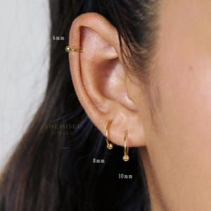 Créole perlée simple, boucle d'oreille Huggies, style minimaliste, C-SH535 SH536 SH537 SH538 SH539 SH540