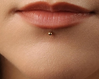 Ball Lip Stud, Threadless Flat Back, Minimalist Style, C-SS500 SS501 SS502