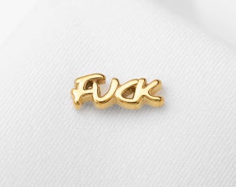 Word F#ck Stud, Threadless Flat Back Earring, Minimalist Style, C-SS1796