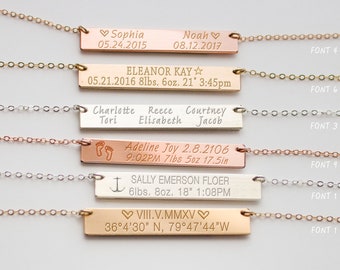 Baby's Birth Necklace, Baby Birth Weight Stats, Birth announcement, Mothers day necklace, Mommy • NBh40x6-01