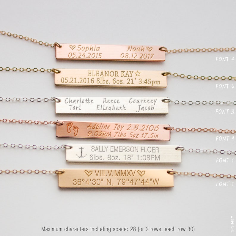 Baby's Birth Necklace, Baby Birth Weight Stats, Birth announcement, Mothers day necklace, Mommy • NBh40x6-01 