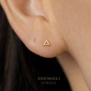 Open Triangle Stud, Earring, Minimalist Style, C-SS251
