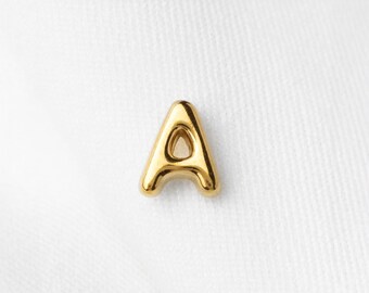 Uppercase Letter A Stud, Threadless Flat Back Earring, Minimalist Style, C-SS1621