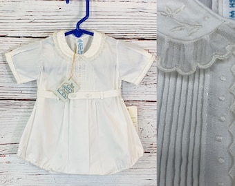 Blessing outfit for baby boy newborn size, vintage Feltman Bros old store stock 1980's, baby photo shoot, Christening, Easter, reborn dolls