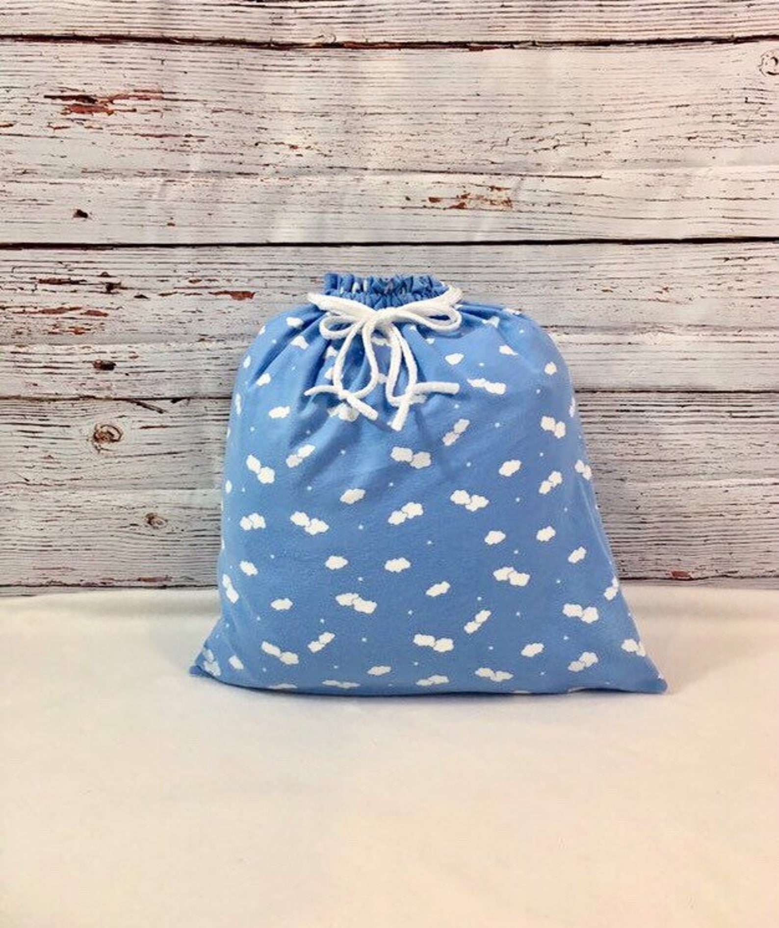 Baby shower large fabric gift bag blue with clouds or Bees Etsy