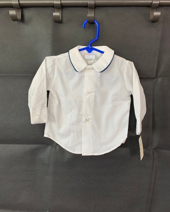 Baby boy long sleeve shirt, size 12 mos, Imp Originals Inc, old store stock, vintage 1980s, Easter, Baptism, blessing, Christening, wedding Il_570xn