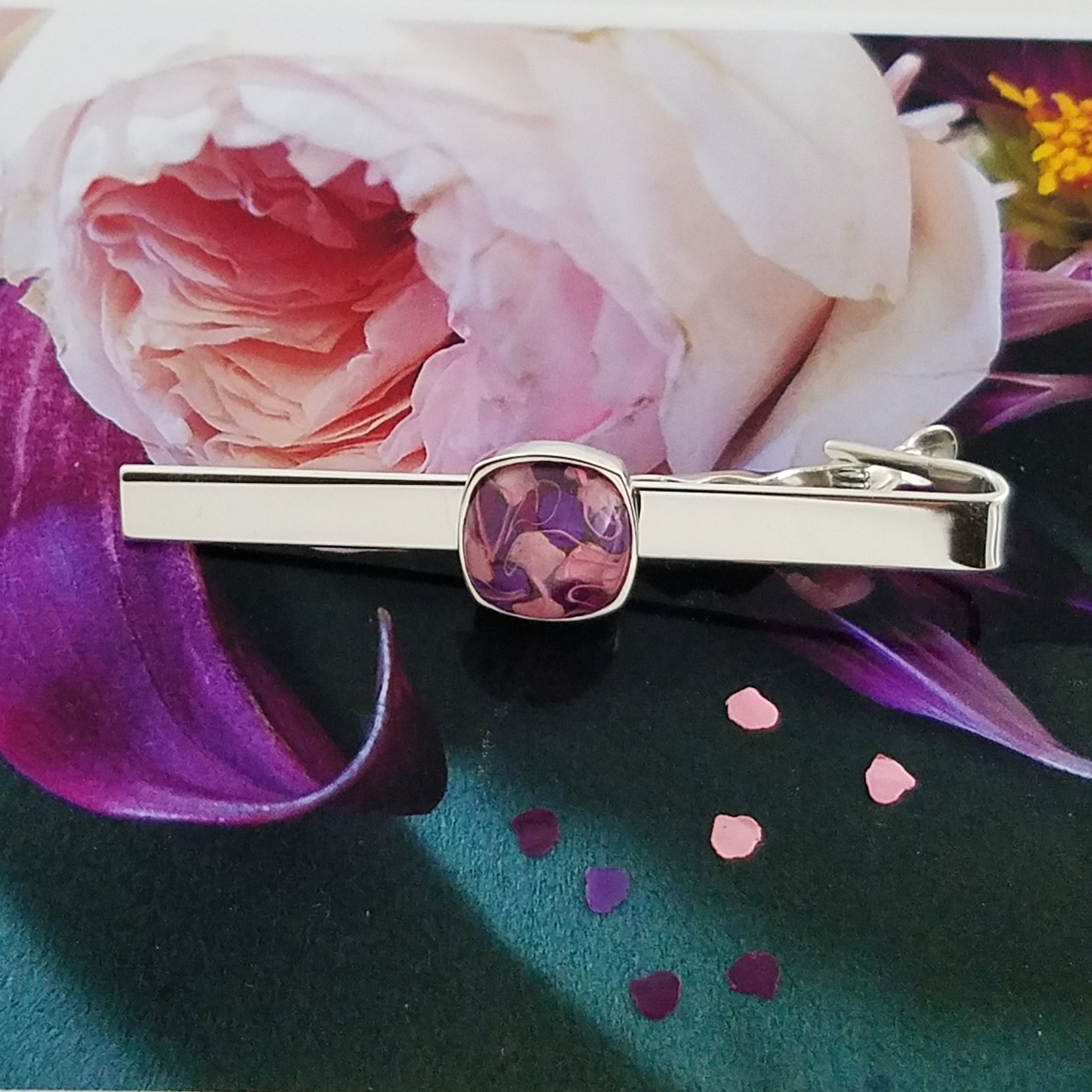 Tie Clip Flower Petal Jewelry Memorial Gift Keepsake For Etsy