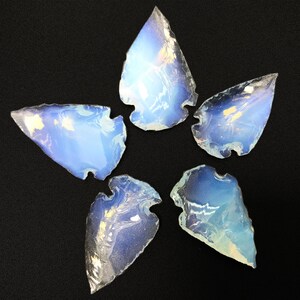 5 Opal Arrowheads: Handcrafted Gemstone Arrow Heads